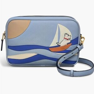 💙🔹️RADLEY LONDON🔹️ Blue Leather Shore Thing small Zip top  Crossbody Bag